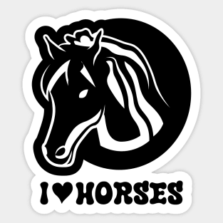 I Love Horses is a fun way to express your admiration and affection for these majestic animals Sticker